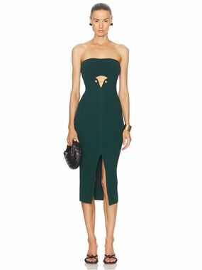 Cult Gaia Green Cutout Midi Dress